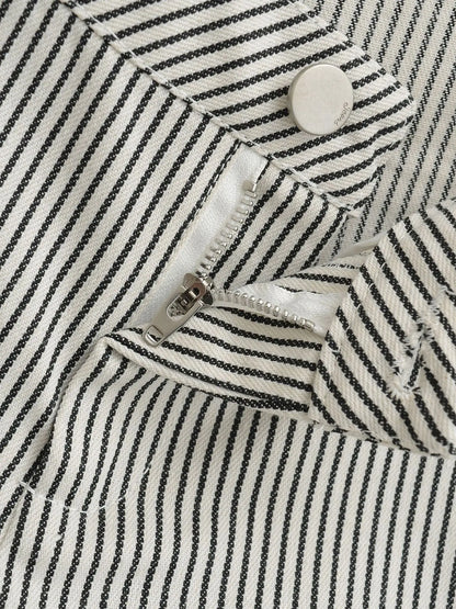 Denim-like striped shorts