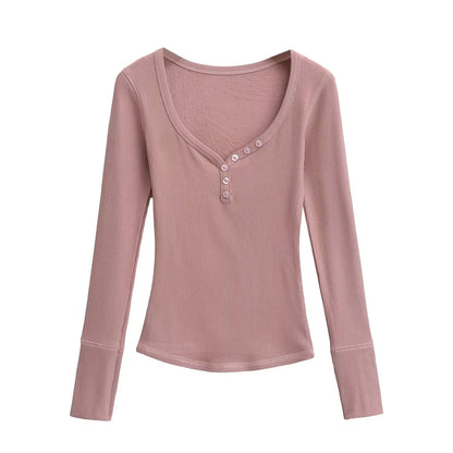 Half-open button-down shirt