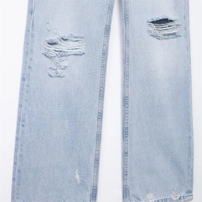Long jeans with tears