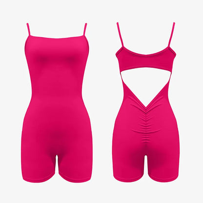 Triangular open back sports overalls