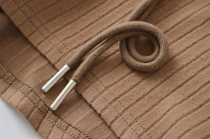 Mini shorts with striped texture