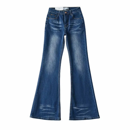 Washed flared jeans