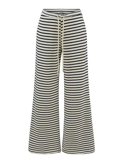 Soft flared striped pants