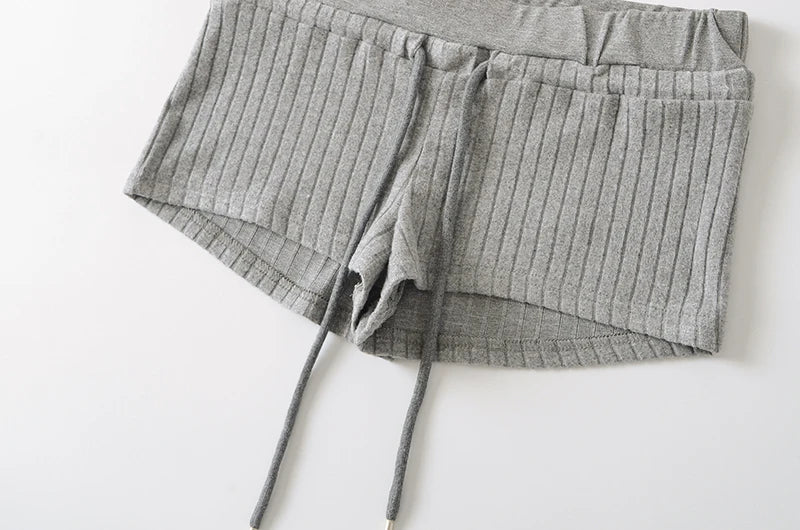 Mini shorts with striped texture