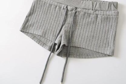 Mini shorts with striped texture