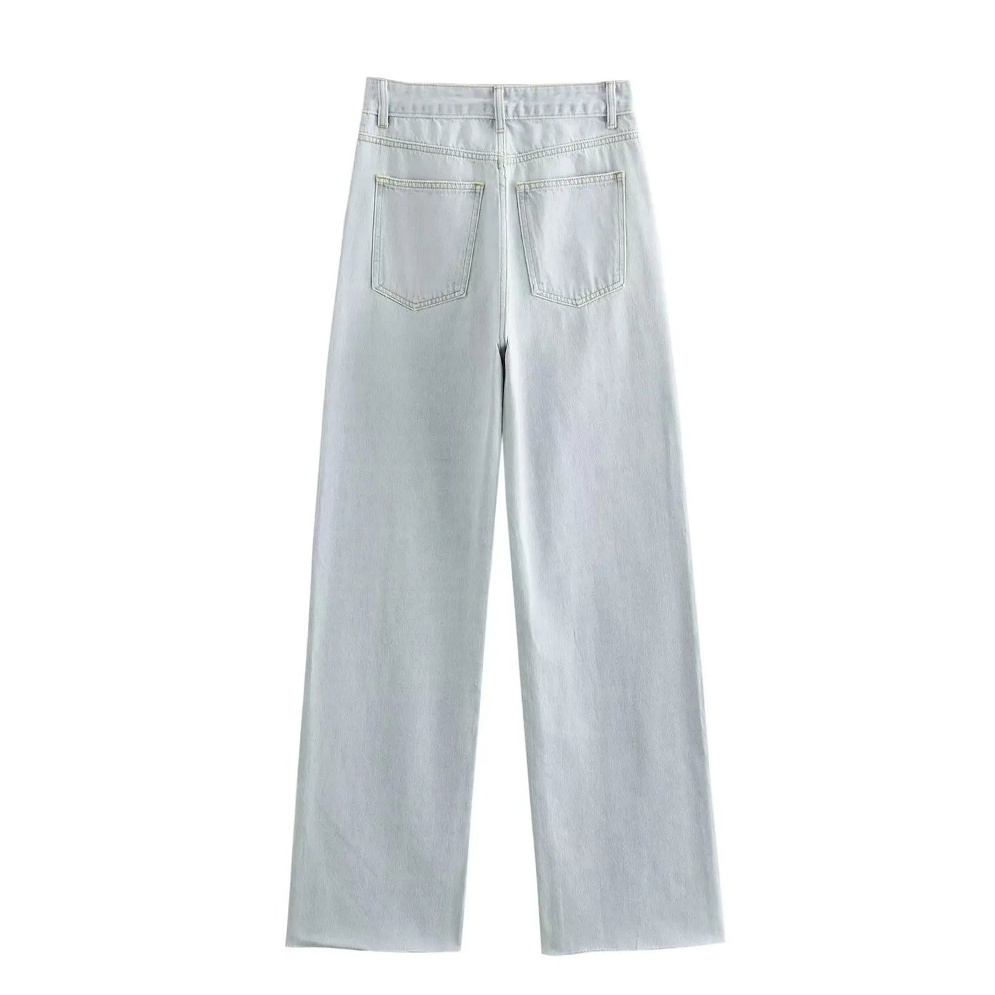 High waisted straight jeans