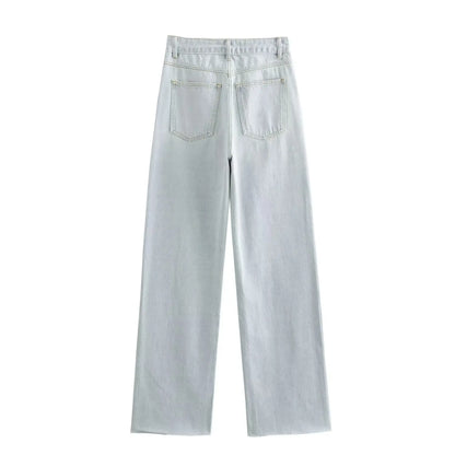 High waisted straight jeans