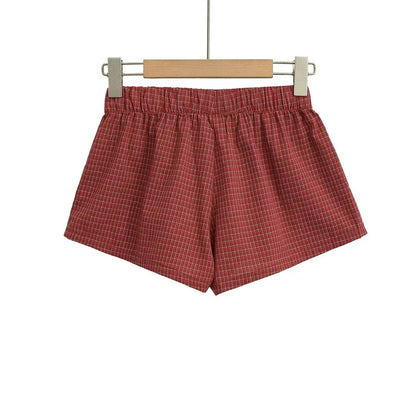Two button checkered shorts
