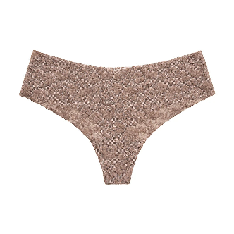 Floral lace thong
