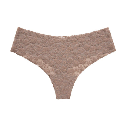 Floral lace thong