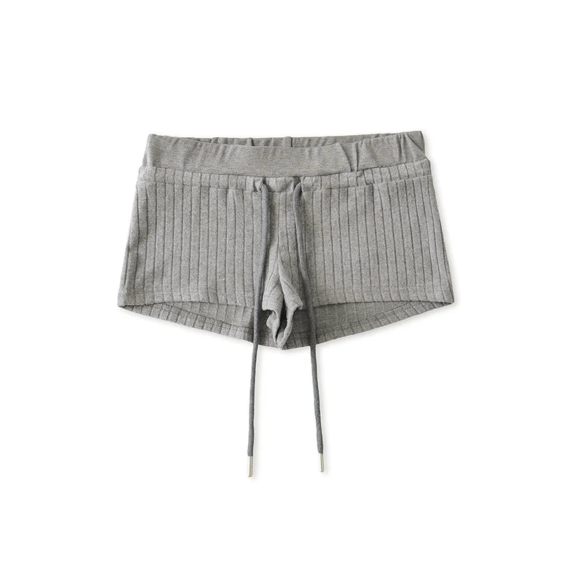 Mini shorts with striped texture