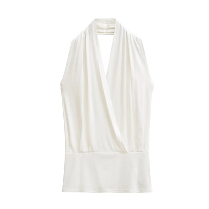 Wrap collar tank top