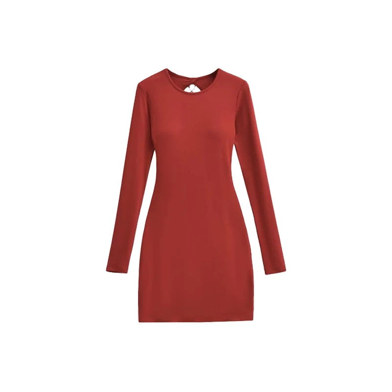 A dress with a built-in bra and an open back