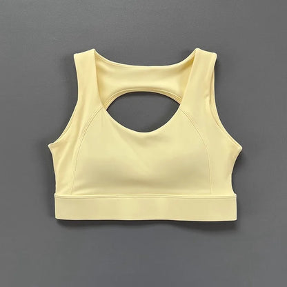 Sports bra with an opening in the back