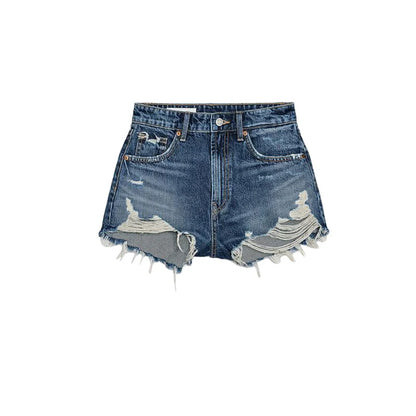 Short tight jeans with tears