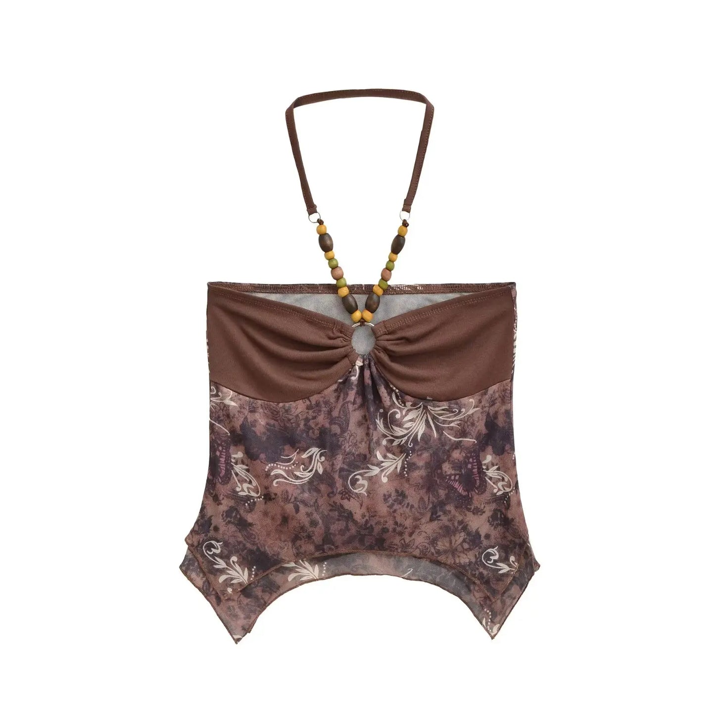Beaded collar tank top