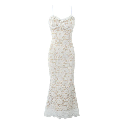 Long sexy lace dress