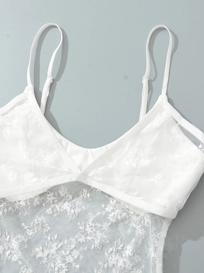 French style lace triangle tank top