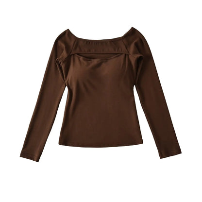 A long shirt with an opening at the neckline and a built-in bra