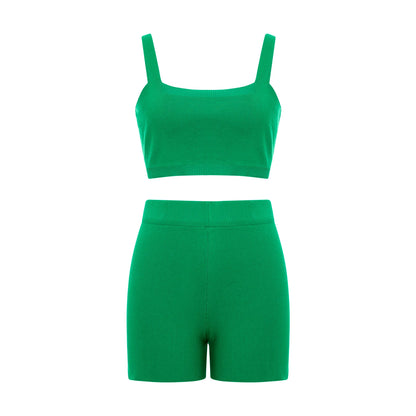 Knitted shorts and top set