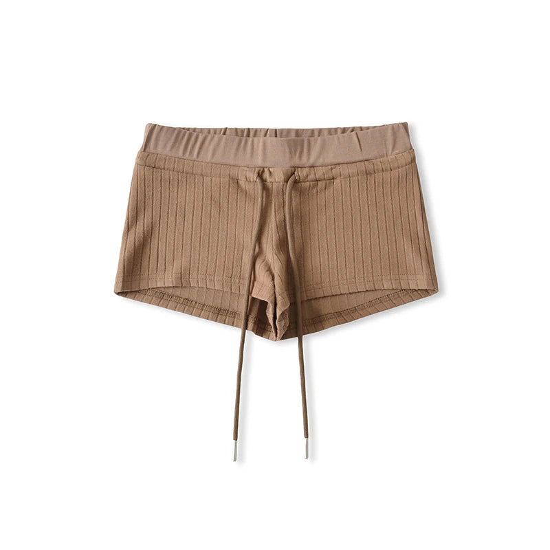 Mini shorts with striped texture