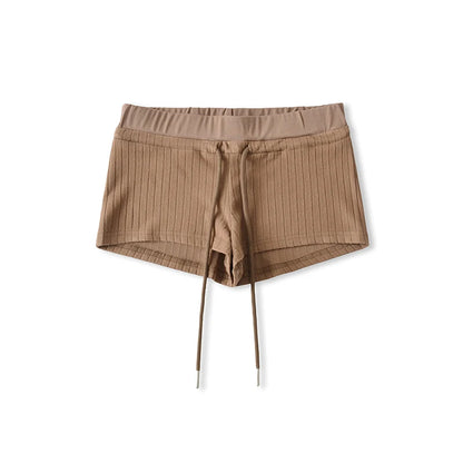 Mini shorts with striped texture