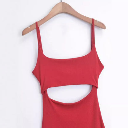 A dress with an opening in the stomach