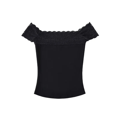 Lace strapless shirt