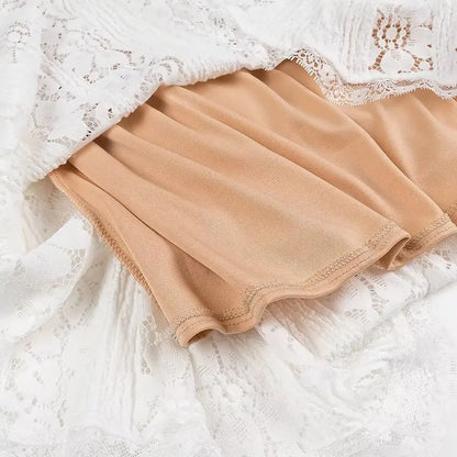 Long strapless lace dress
