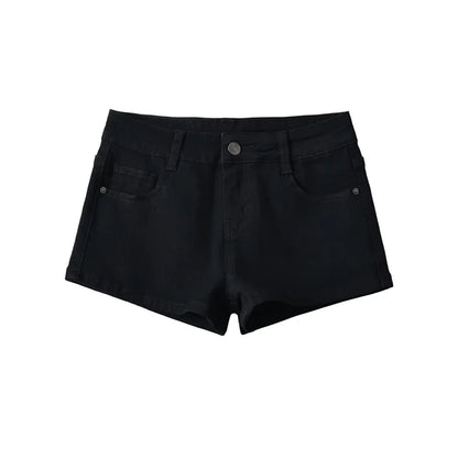 Short, low-cut, tight jeans