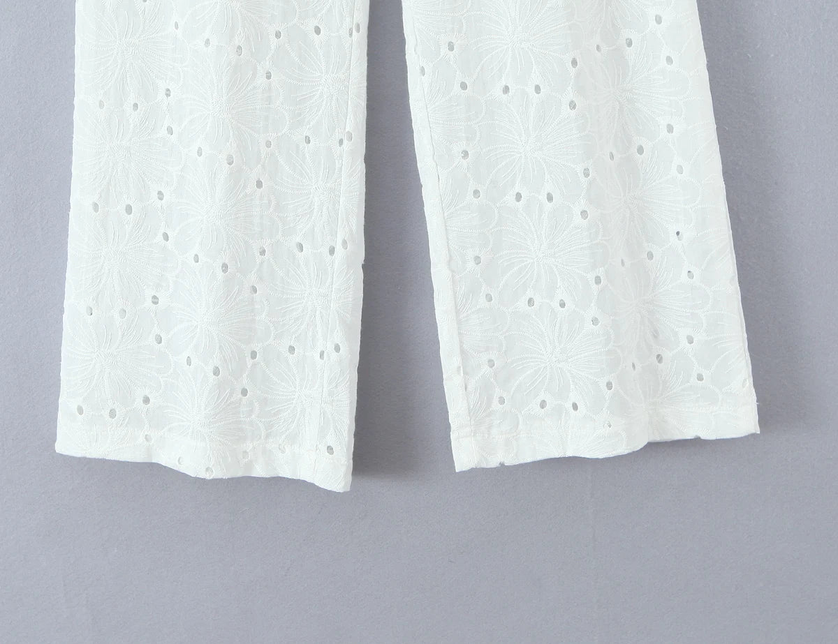 Tie pants with holes