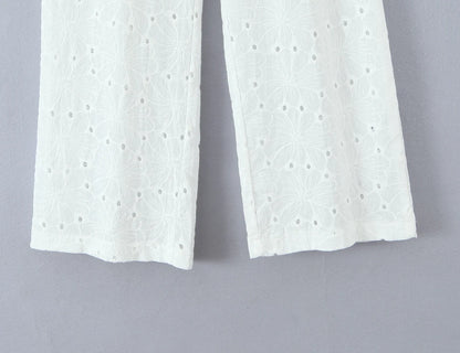 Tie pants with holes