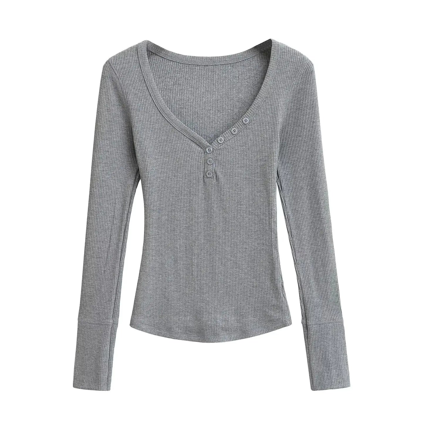 Half-open button-down shirt