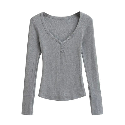Half-open button-down shirt