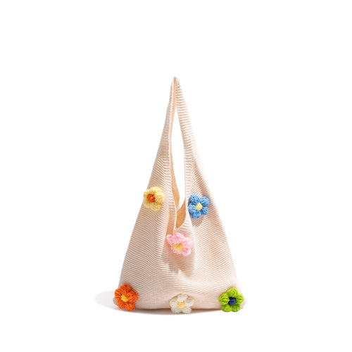 A soft bag with prominent flowers