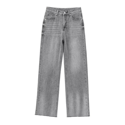 High waisted straight jeans