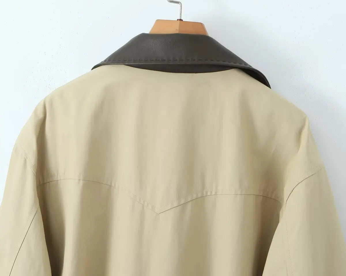 beige oversized coat