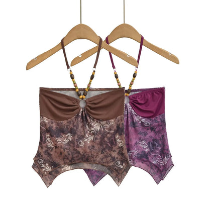 Beaded collar tank top