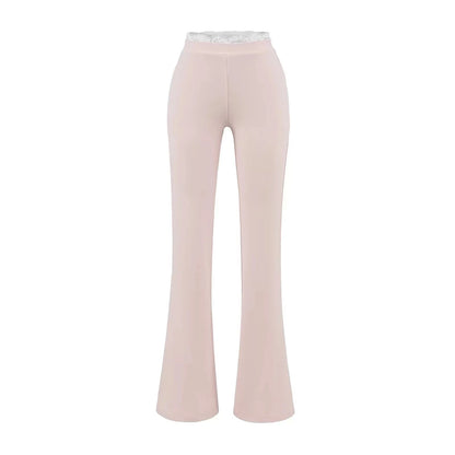Long pants with lace trim
