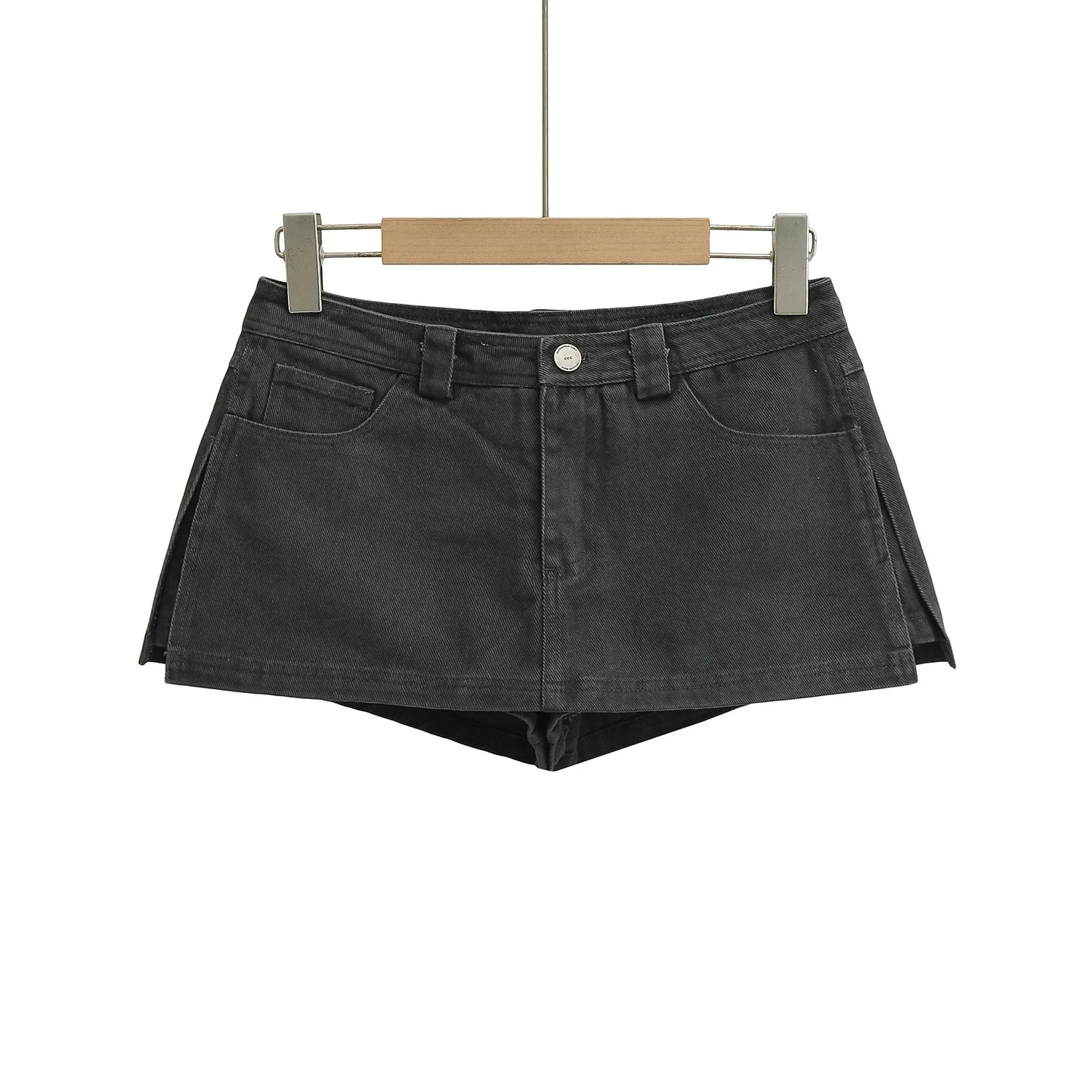 Denim skirt with built-in low cut pants