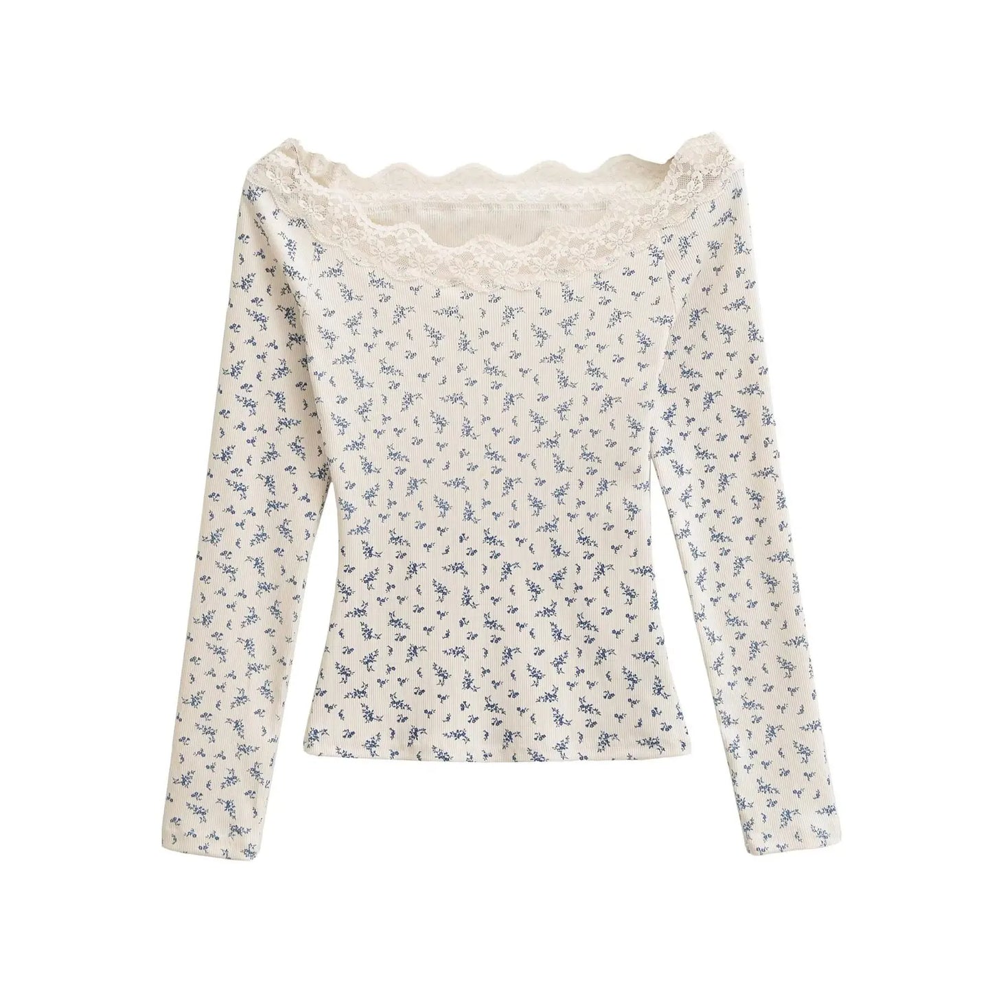 Long shirt with lace decorations
