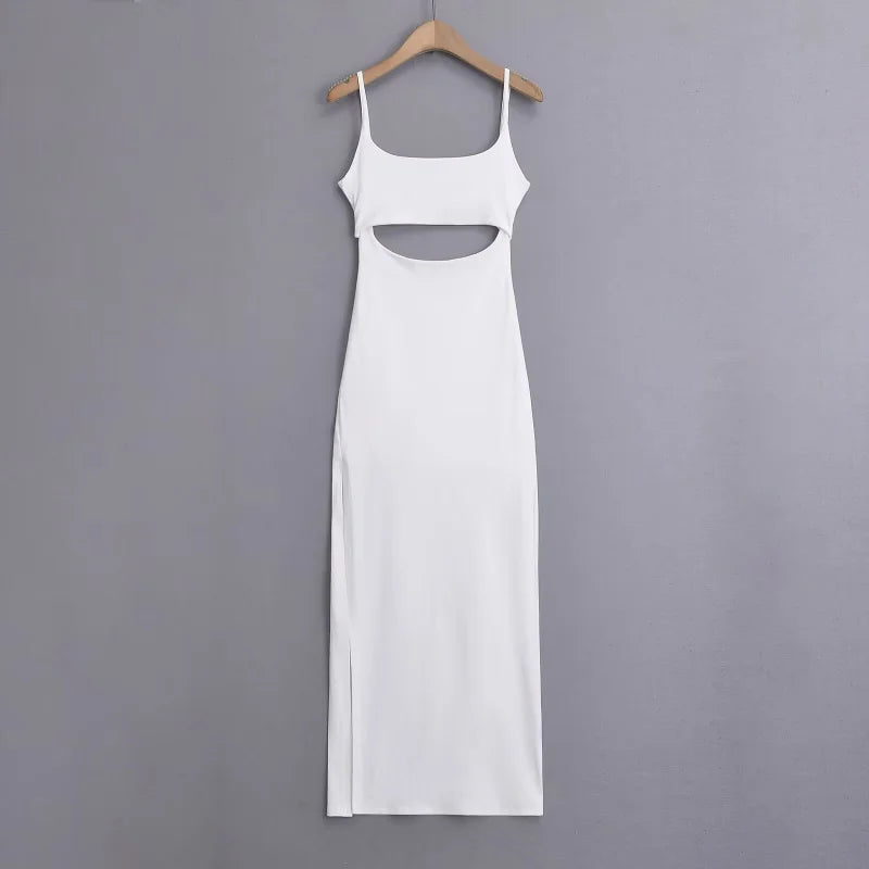 A dress with an opening in the stomach