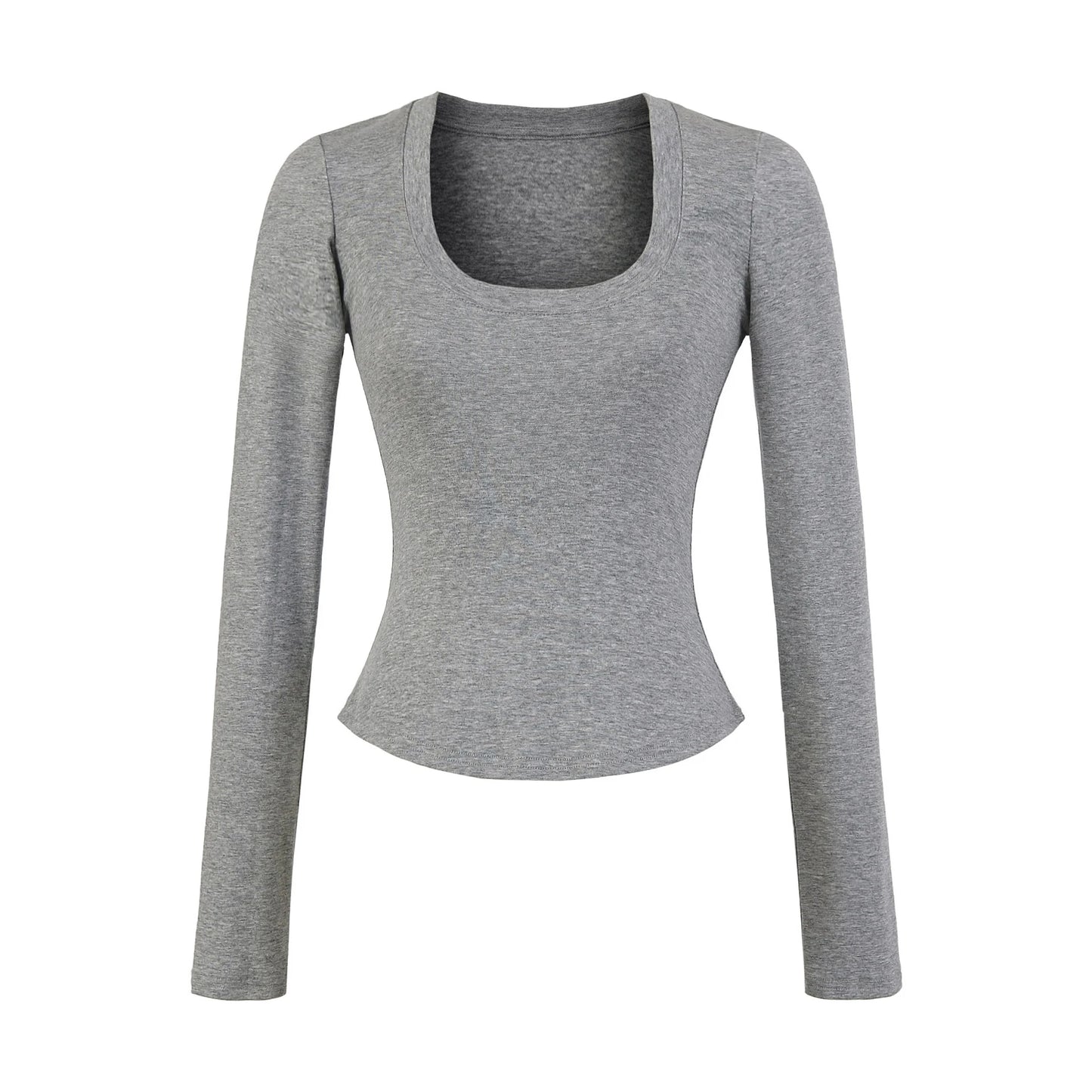 A soft long shirt with a round neckline