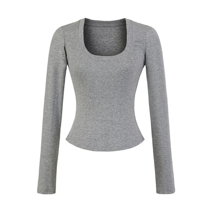 A soft long shirt with a round neckline