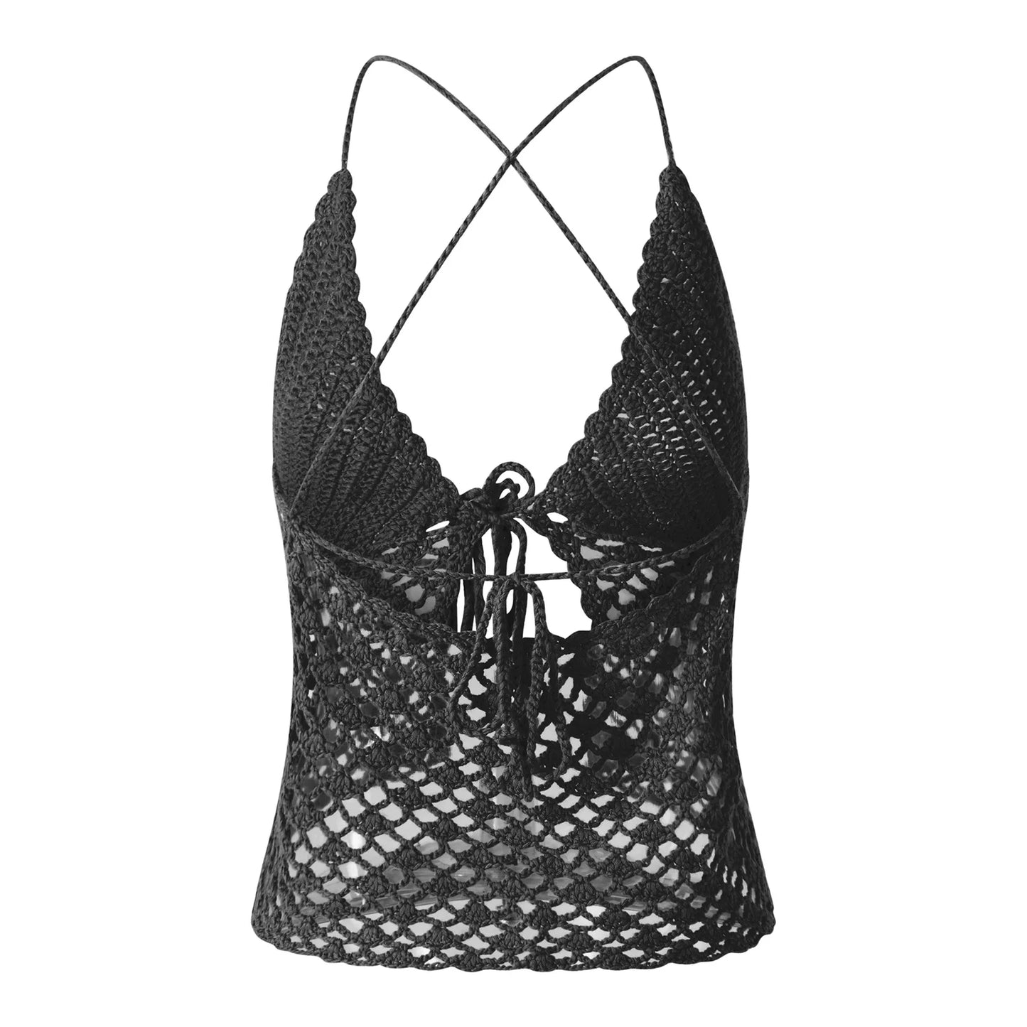 Knitted beach tie tank top