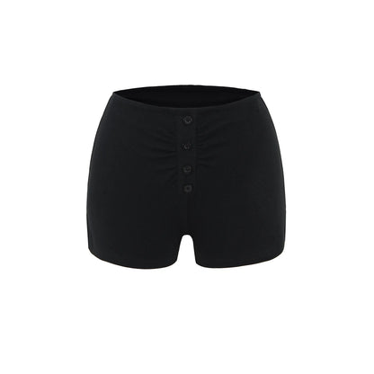 Pajama shorts with buttons