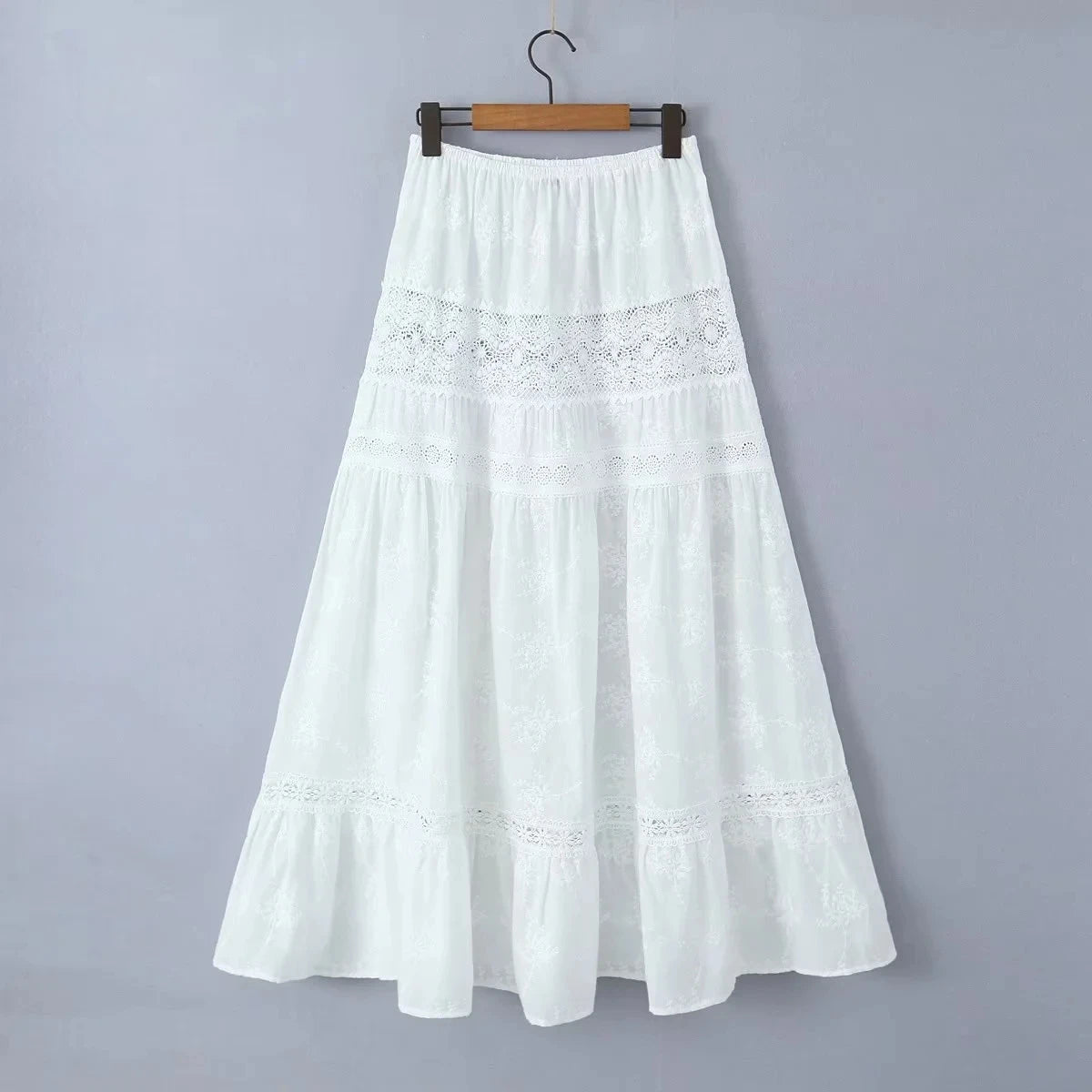 Aesthetic long lace skirt