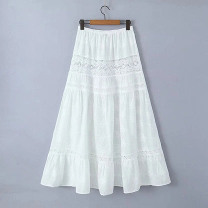 Aesthetic long lace skirt