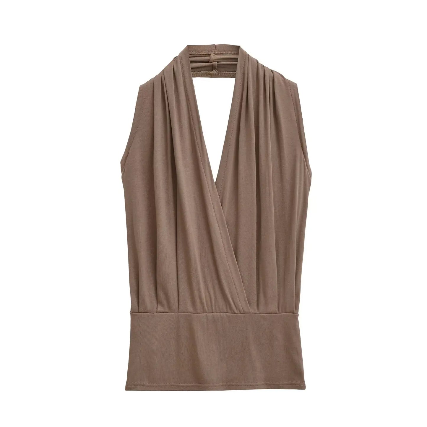 Wrap collar tank top