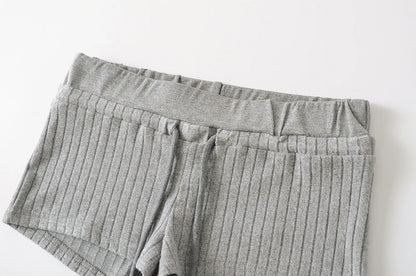Mini shorts with striped texture